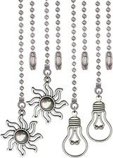 4 Pack Ceiling Fan Pull Chain, 12 Inch Pull Chains Extension Ornaments Fan and