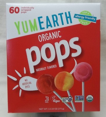 YumEarth 60 Fruit Flavored Individually Wrapped Organic Lollipops 12-11-2027