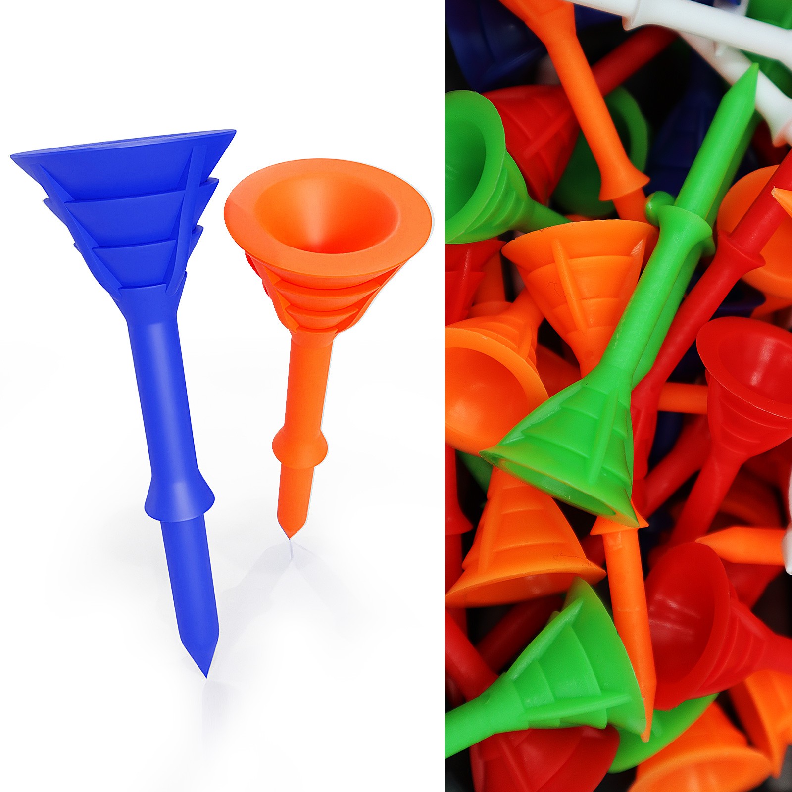 3-1/4" Big Cup Plastic Golf Tees 60 Pack｜Excellent Durability and Stability Tees