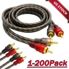 200X RCA Audio Cable Twisted Pair with Noise Reduction Interconnect Amp Wire Lot