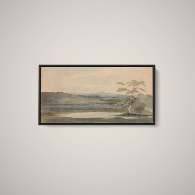 Thomas Sully - Landscape With Trees and Mountains, Lake in Foreground - Print