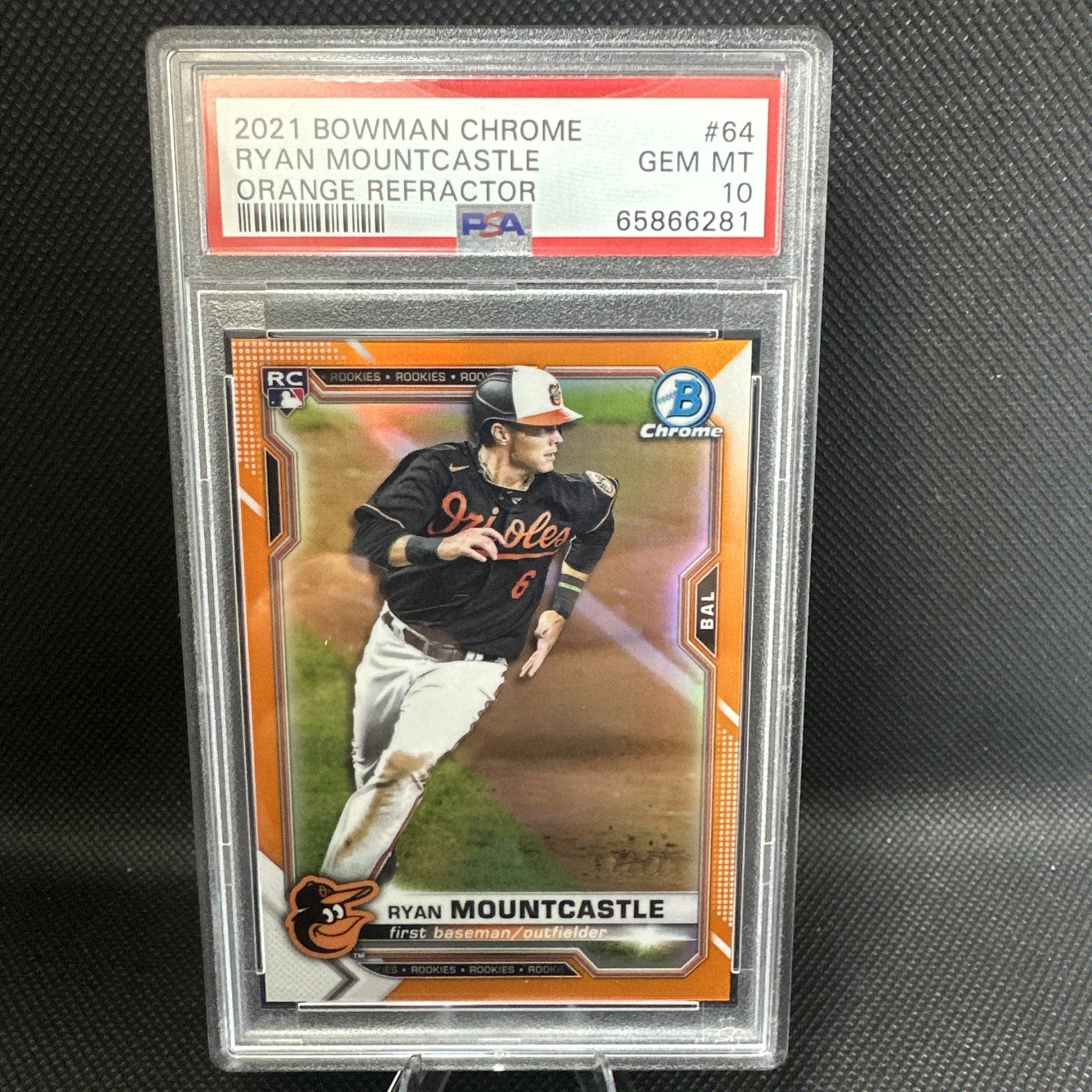 2021 Bowman Chrome Ryan Mountcastle Orange Refractor /25 PSA 10 #64 Orioles