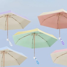 Contrast color glue 5-fold umbrella for women's convenient parasol ultra-light p