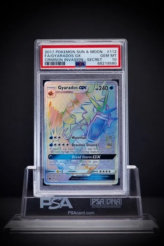 2017 Pokemon SM Crimson Invasion FA Gyarados GX Secret 112 PSA 10