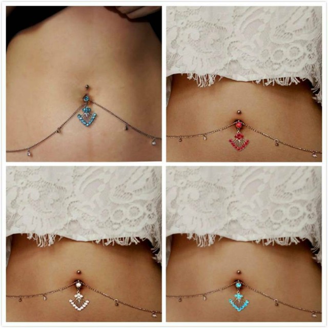 Stylish Waist Chain Navel Ring Medical Hypoallergenic Navel Nail