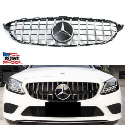 Chrome Bumper Grill W/3D Star For Mercedes Benz C-Class W205 2019-2021 C300 C43