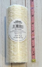 Ivory Floral Lace TULLE Fabric 6  x 10 Yd Roll Wedding Craft Decor Many Available