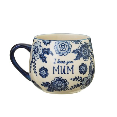 Sass & Belle I love you Mum Blue Willow Tasse Muttertag Geschenk Tee Kaffeetasse 