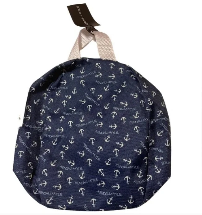 Kendall + Kylie NWT Blue Silver Star Backpack Faux Leather Drawstring Travel Bag Kendall & Kylie Star Print Blue Backpack Faux Leather W/2  main image 4
