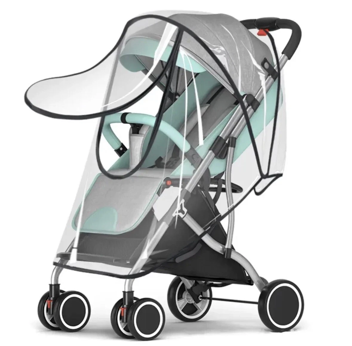 Copertura Universale Per Passeggino Contro Pioggia E Vento – Telo In PVC Trasparente 74x91x110 Cm, Antivento E Antipolvere, Facile Da Piegare
