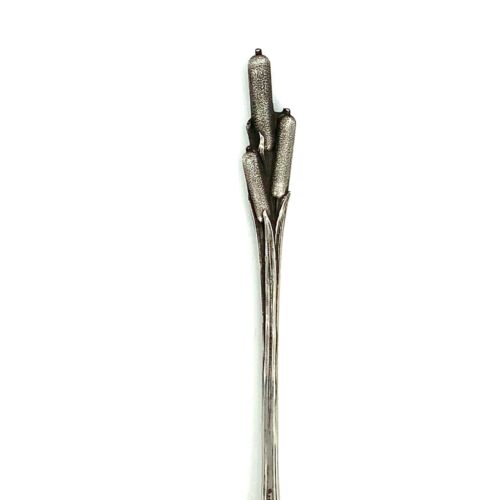 Antique 1898 Durgin Sterling Silver Large Horseradish Scoop Spoon - Cat Tails - Picture 4 of 7