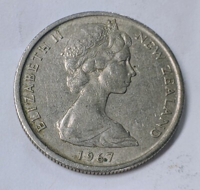 New Zealand, 1967 5 Cents Coin - Elizabeth II | eBay
