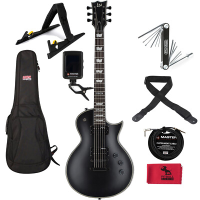 ESP LTD EC-256 Guitar Black Satin w/ Bag, Stand, Tool