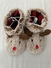Wondershop Christmas Unisex Toddler Slippers Reindeer Size 5-6 NWT