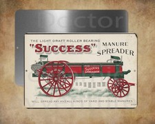 Success Manure Spreader ad 8" x 12" metal sign Made in USA