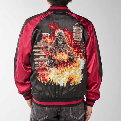 Godzilla 1995 Japan Exclusive Souvenir Jacket Sukajan Bomber Satin