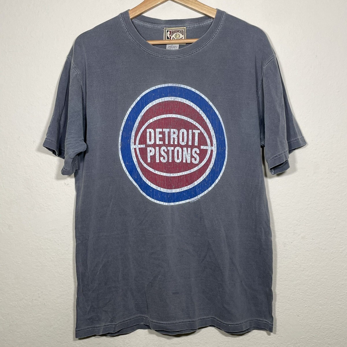 Detroit Pistons NBA Hardwood Classics Gray Graphic T Shirt Men 