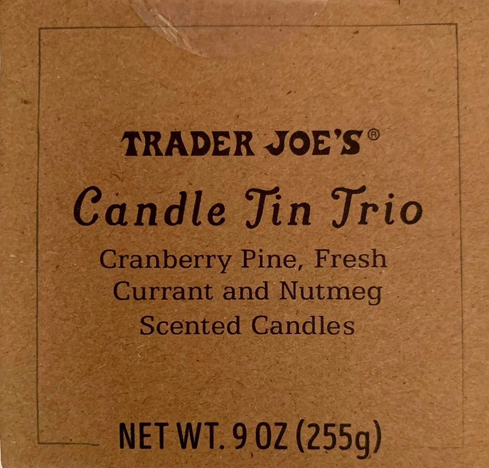 Trader Joe's Holiday Gift🎁 Juego de trío de latas de velas | Pino arándano, grosella, nuez moscada Foto 4 de 4