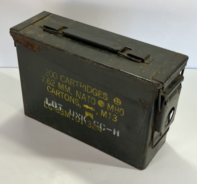 Vintage 80s US Military Ammo Can 7.62mm Nato M80 Cartons M13 200