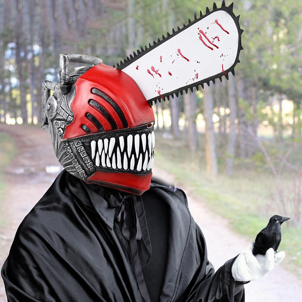 Chainsaw Man Cosplay Mask Helmet Costume From Japanese Anime LATEX Handsaw Props