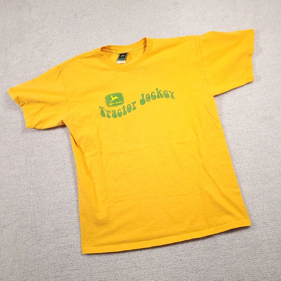 Camiseta De Colección John Deere Gráfico Logo Para Hombre Grande Amarilla Tractor Jockey Foto 2 de 4