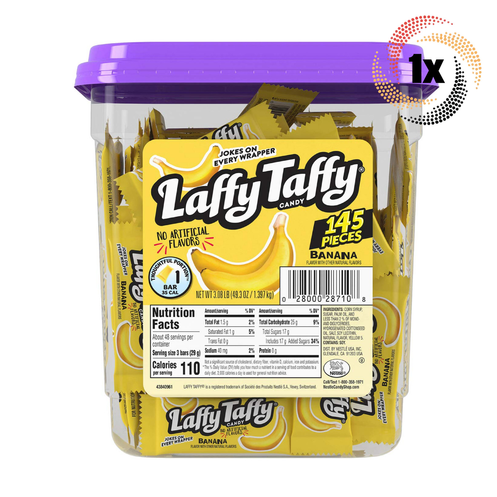 1 упаковка конфет Laffy Taffy с банановым вкусом Ирисок | 145 штук в упаковке