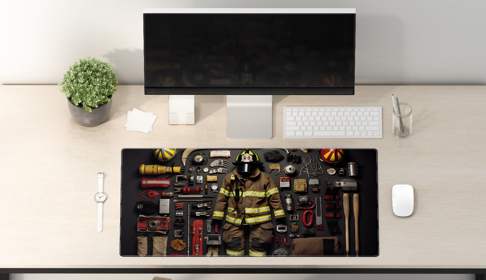 Firefighter Themed Large Gaming Mouse Pad – Ideal Gamer Gift-image