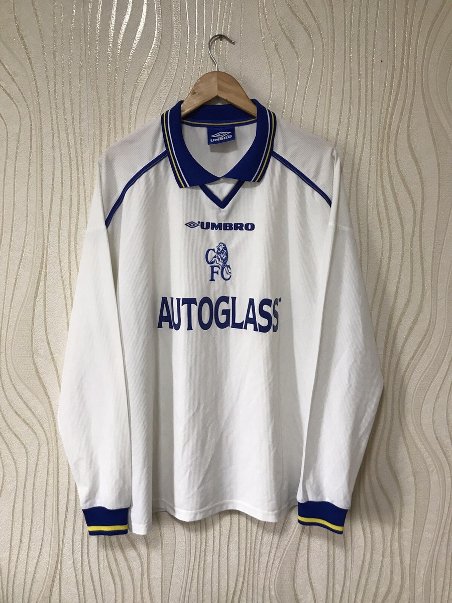 CHELSEA LONDON 1998 2000 AWAY FOOTBALL LONG SLEEVE SHIRT CHELSEA LONDON 1998 2000 AWAY FOOTBALL LONG SLEEVE SHIRT
