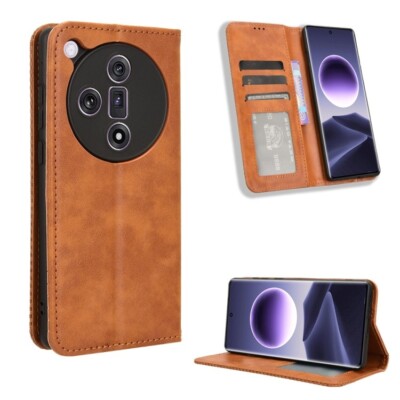 For OPPO Find X7 5G Magnetic Buckle Retro Texture Leather Phone Case Cover