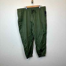 Gap Women's Elastic Waistband 27" Twill Jogger Pants Pockets Clover XXL 2XL New