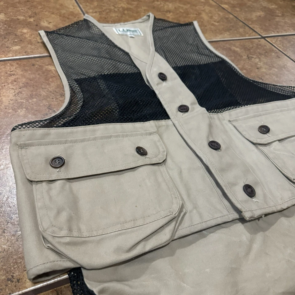 VTG L.L. Bean Pa'tridge Vest Upland Game Bird Hunting Wax Vest Mesh Oil Cloth - Image 2 of 4