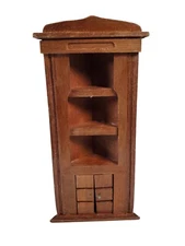 Dollhouse Miniature Concord Corner Shelf Cabinet Wood - 1:12 Vintage