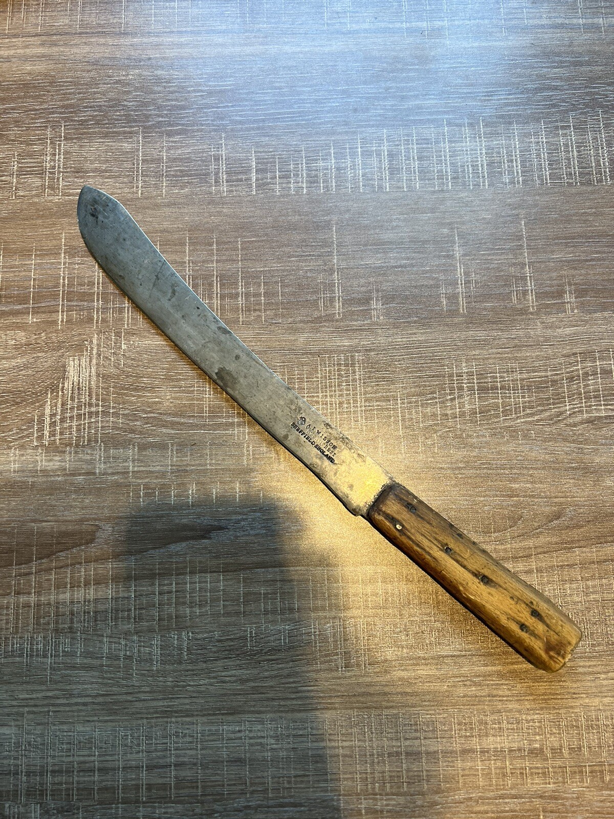 Vintage I. Wilson Sheffield Butcher Knife With 6 Steel Pins eBay