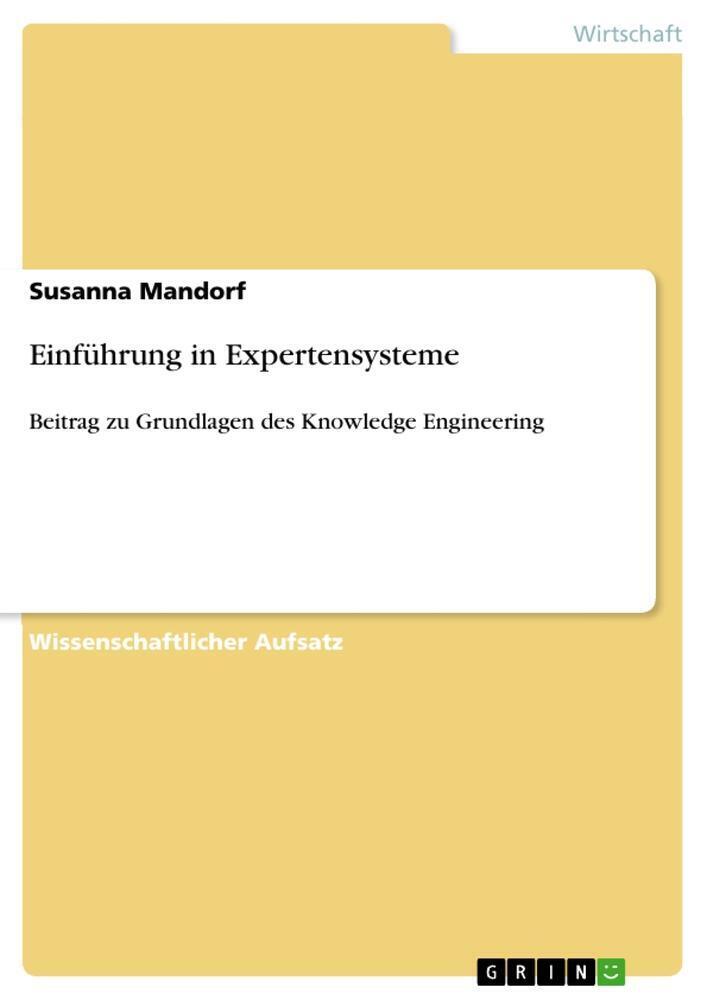 Einführung In Expertensysteme | Susanna Mandorf | Taschenbuch |