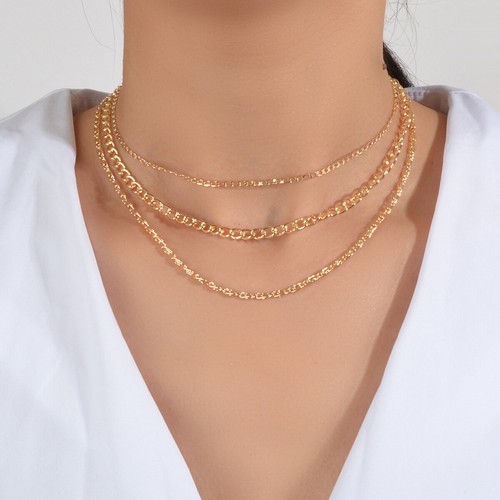 Wholesale 3pcs Cuban Chain Necklaces Men Women Single Curb Link Classic Chokers - Picture 11 of 14