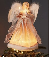 Kurt Adler 10-Light Ivory Angel Treetop, 12-Inch