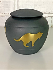 Small Keepsake Brass Silhouette Cat Cremation Urn