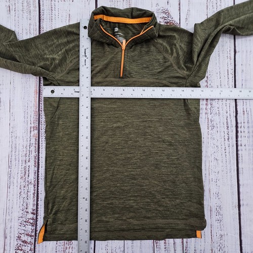 All in Motion Olive Long Sleeve 1/4 Zip Performance T-Shirt Youth M - Picture 8 of 10
