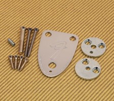3BOLTKIT-G Chrome Fender USA 3-bolt Neck Plate Kit 70s Telecaster Stratocaster