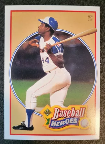 HANK AARON; 1991 Upper Deck Heroes Baseball Card #23 of 27 - Braves