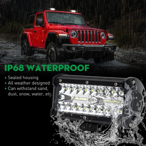 32''Spot Combo LED Light Bar + 4x 7 Inch LED Work Light Pods Driving Offroad 4WD - Picture 9 of 12