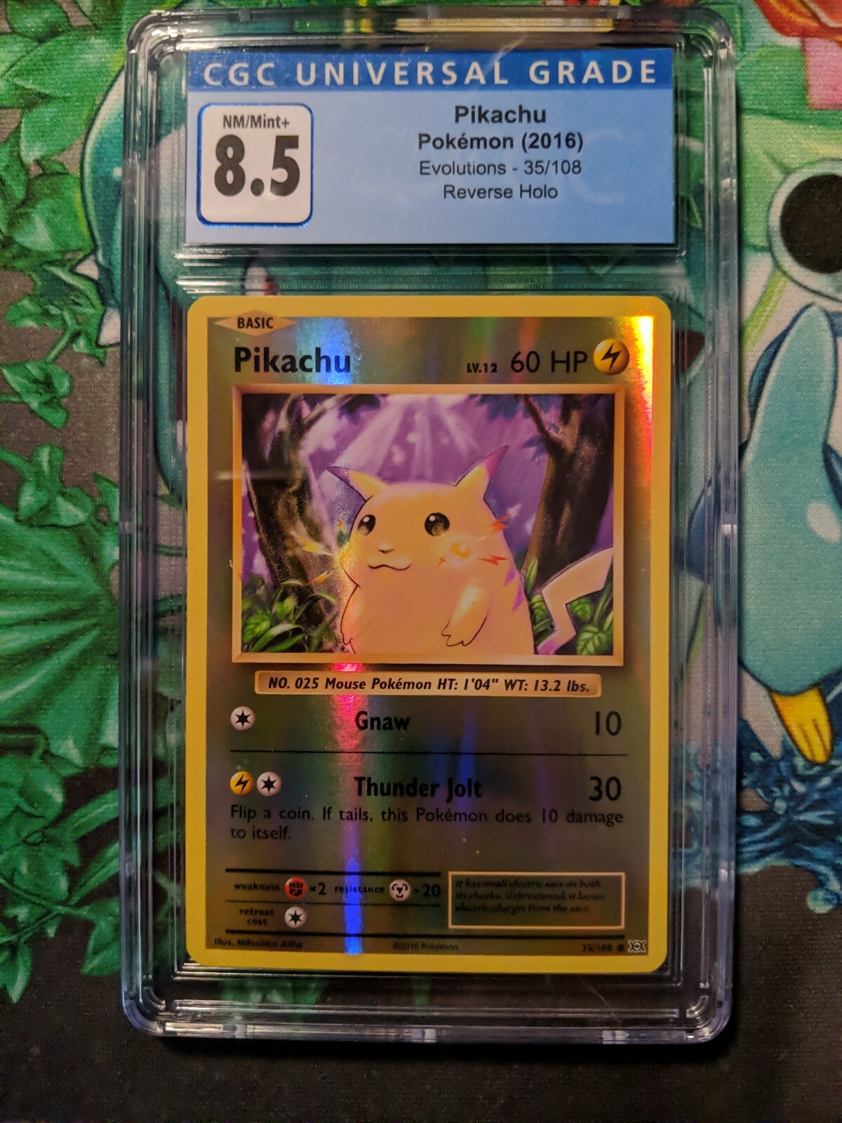 Pikachu 35/108 - Reverse Holo - XY Evolutions 2016 - CGC 8.5 Near Mint