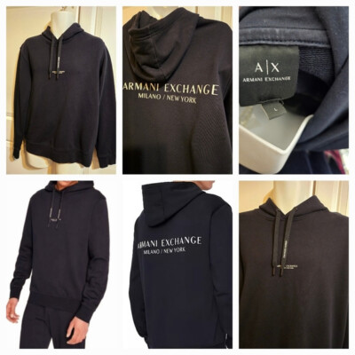 (取寄) アルマーニエクスチェンジ メンズ ミラノ / ニュー ヨーク ロゴ プルオーバー スウェットシャツ Armani Exchange men Milano/New York Logo Pullover Sweatshirt Black A/X ARMANI EXCHANGE MEN'S MILANO NEW YORK DRAW STRING PULL OVER