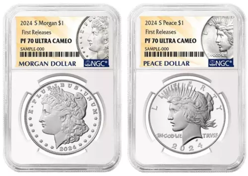 2024 S Morgan & Peace Silver $1 NGC PF70 UC First Releases W/OGP #2146