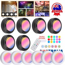 AU RGB Wireless LED Puck Lights Closet Lights Under Cabinet Lighting with Remote