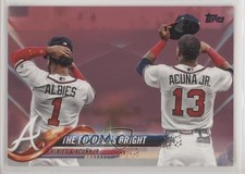 2018 Topps Update Mother's Day Hot Pink 3/50 Ozzie Albies Ronald Acuna Jr 1l7