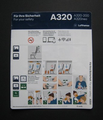 LUFTHANSA LH A320-200 A320neo SAFETY CARD Instructions  10.2020  Rev. 01  V5