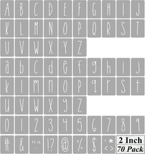 2 Inch Alphabet Letter Stencils for Painting - 70 Pack and 2