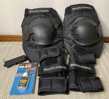 SKATE ATTACK Knee Pads & Wrist Guards Inline Skating SIZE LG w/tools & lube