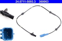 Hinterachse Ate 24.0711-5093.3 Sensor, Raddrehzahl FüR CitroËN,Peugeot